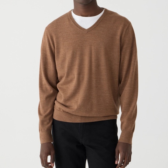 J. Crew Other - J. Crew Men's size Medium Merino Wool V-neck Sweater in Hot Chocolate NEW